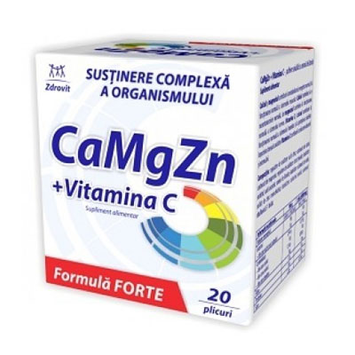 Zdrovit Ca Mg Zn si Vitamina C 20 plicuri